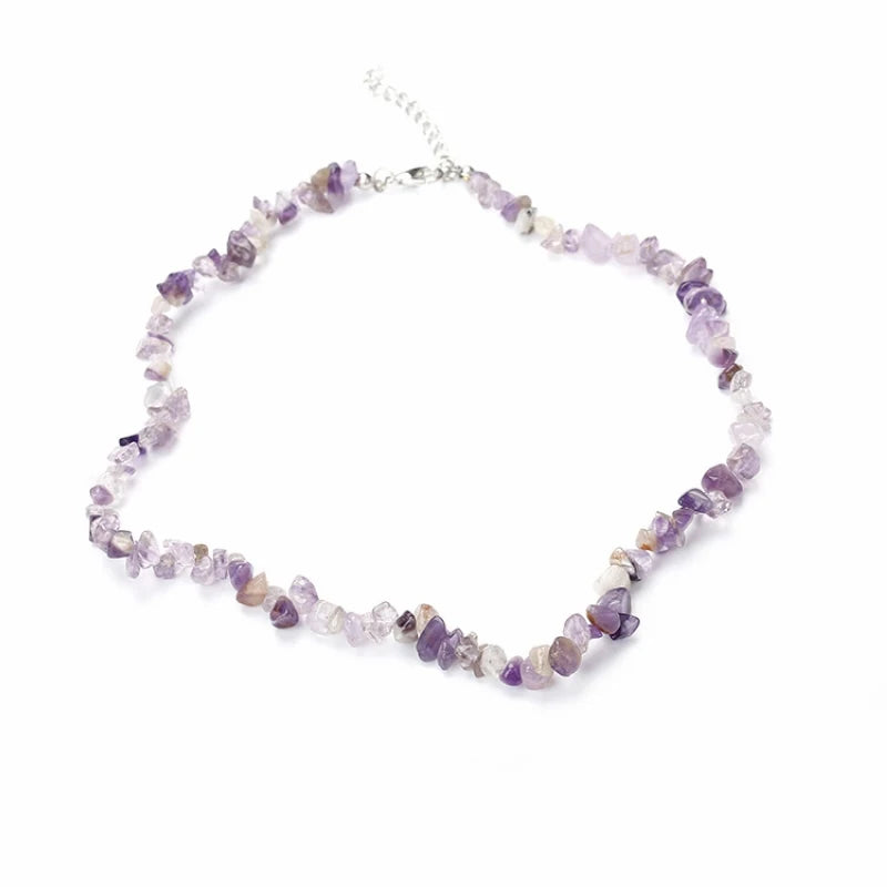 Tour de Cou Pierre Naturelle Femme 40cm - Bijou Bohème Quartz Rose