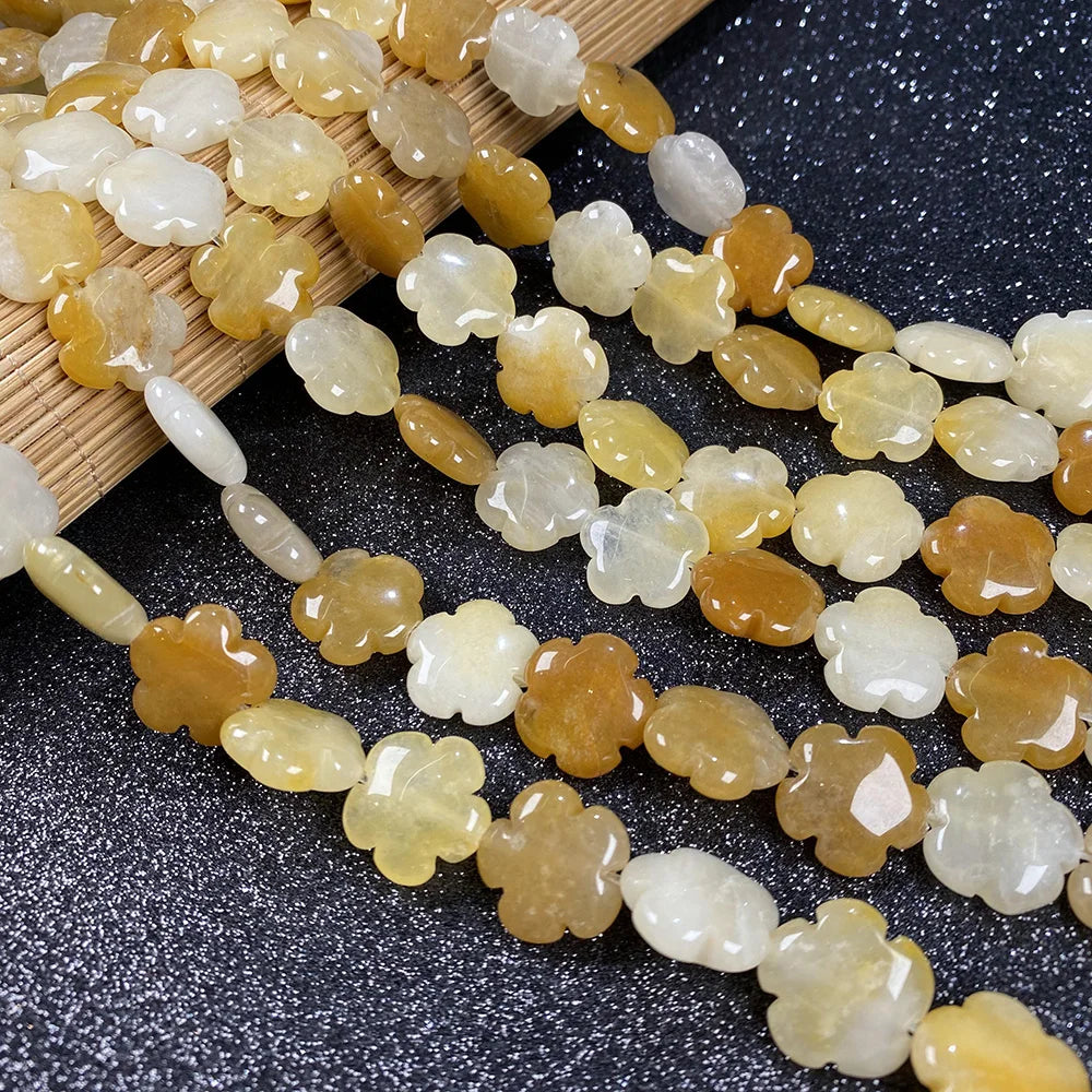 Perles Fleur Pierre Naturelle 16mm - Création Bijoux DIY