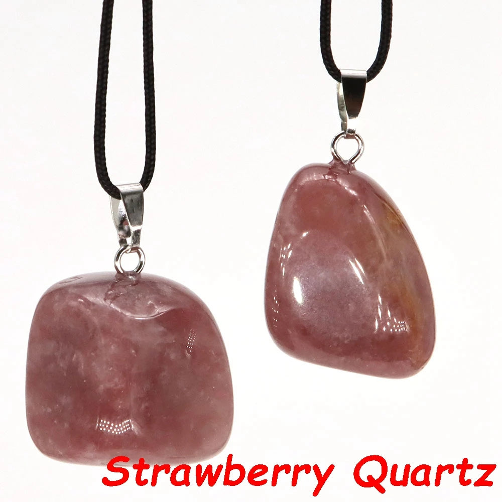 Pendentif Pierre Naturelle Reiki 30mm - Quartz Rose Aventurine