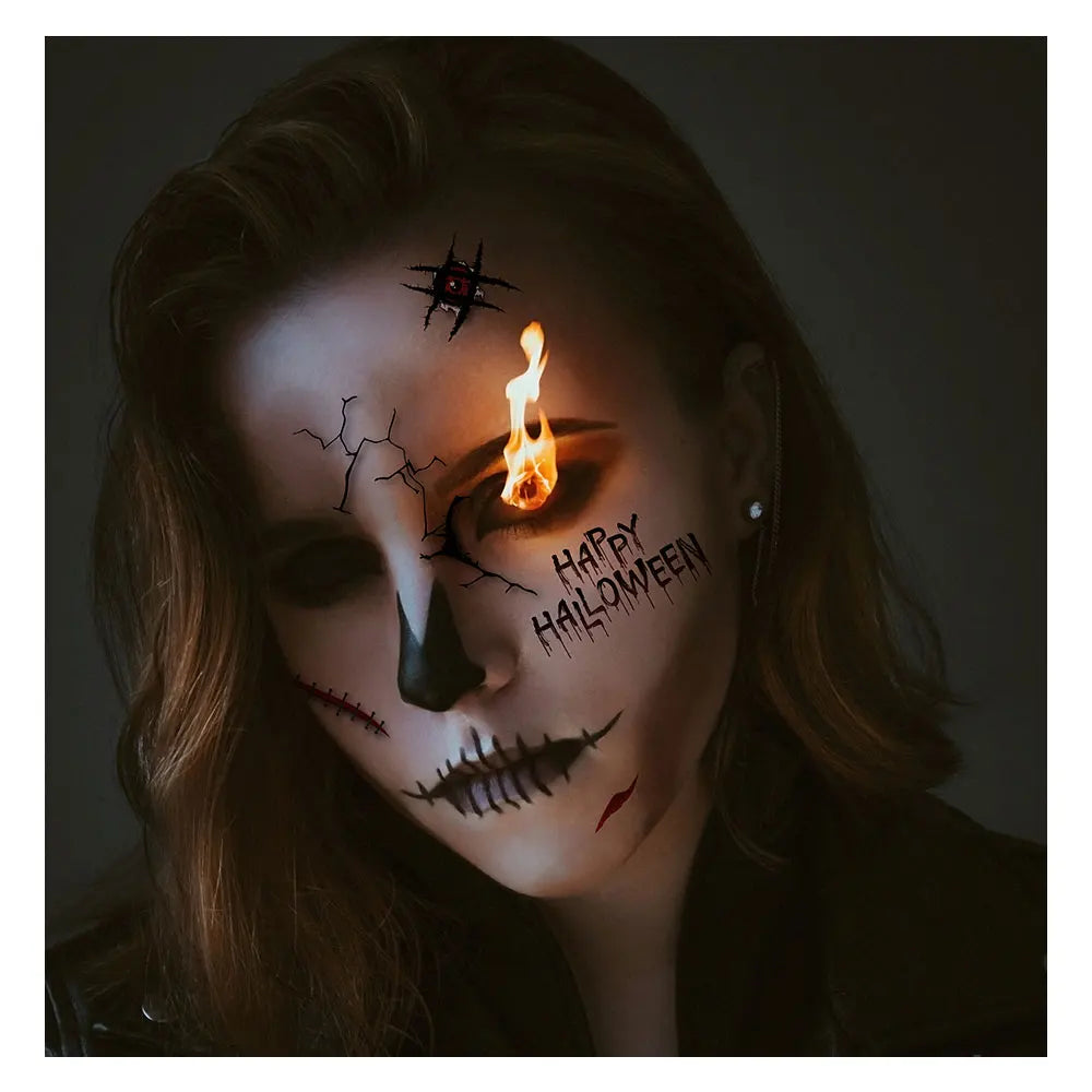 Faux Tatouages Cicatrices Halloween - Autocollants Temporaires Réalistes