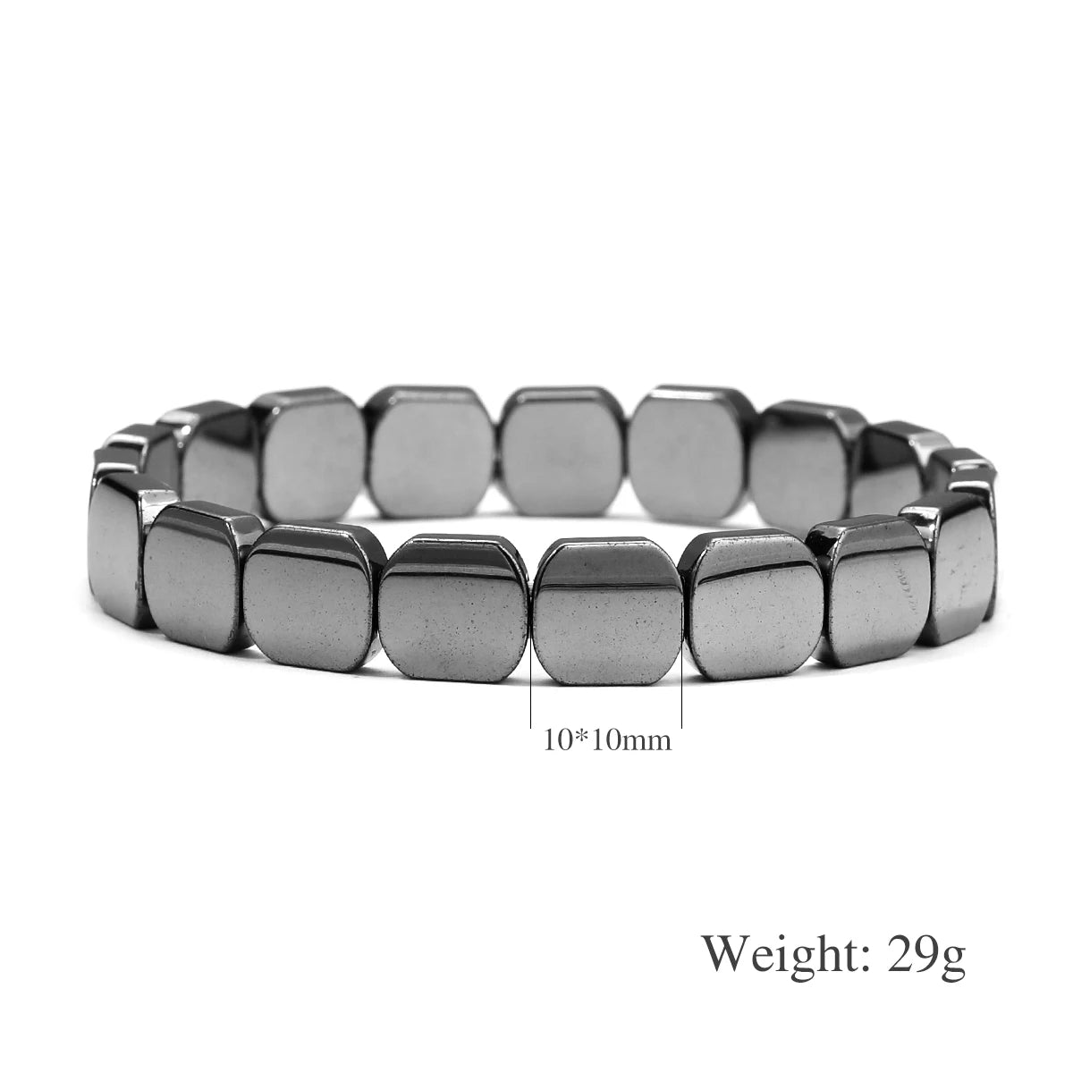 Bracelet Hématite Homme 18-19cm - Pierre Naturelle Magnétique