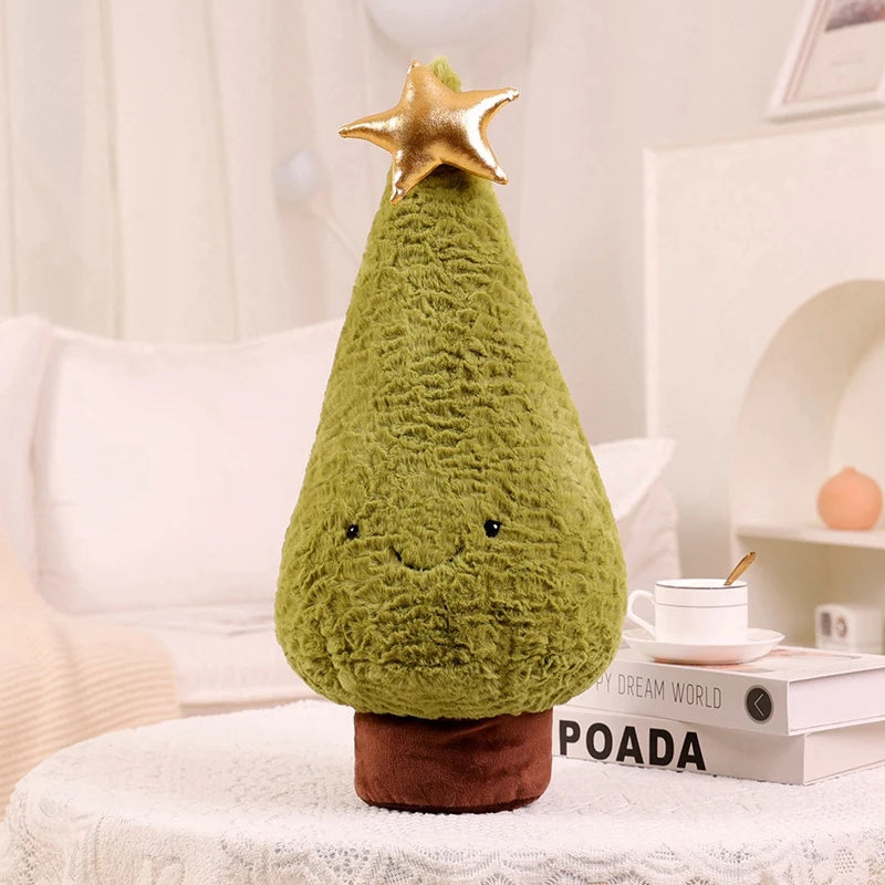 Nouveau Kawaii arbre de Noël et élan en peluche – jouet doux cerf Sika pour enfants et décoration festive