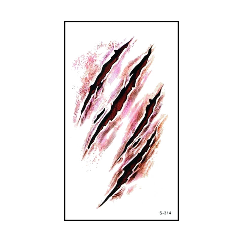 Faux Tatouages Plaies Halloween x6 - Autocollants Temporaires Sanglants