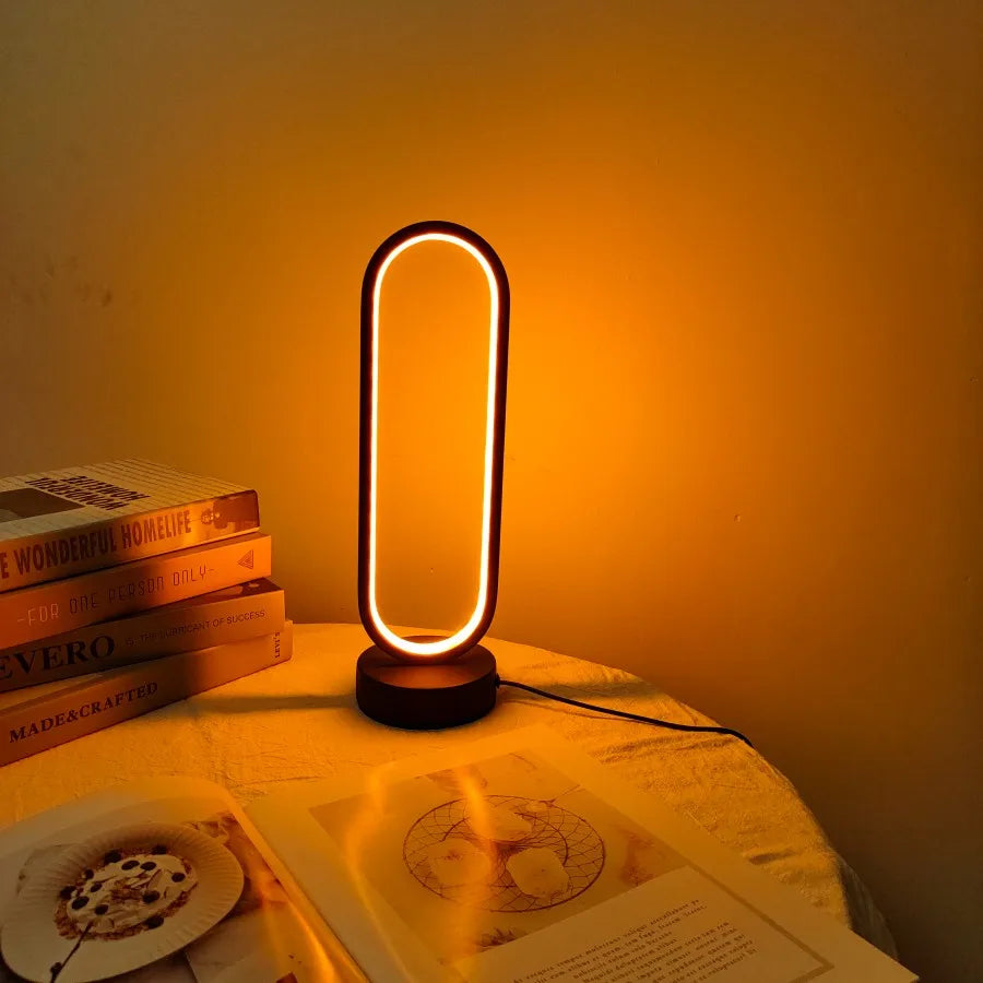 Lampe Chevet LED Anneau 3 Couleurs Gradation Tactile