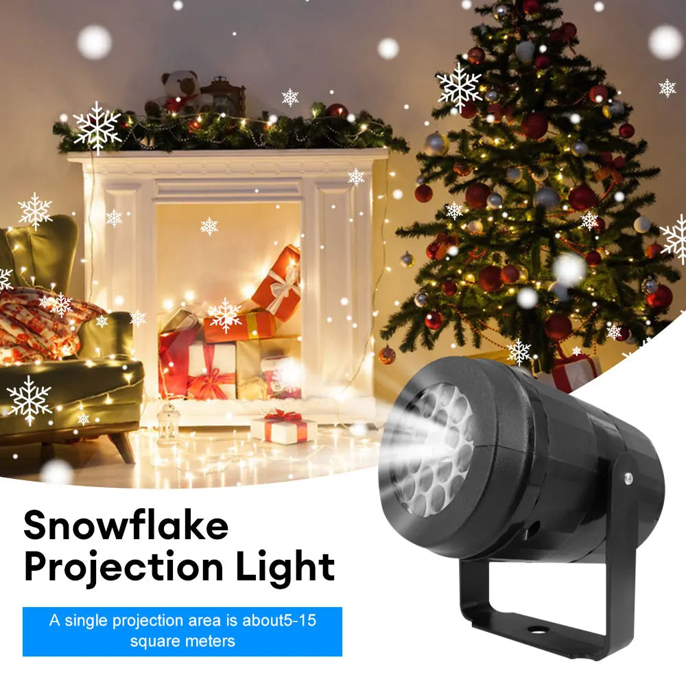 Projecteur Flocons Neige LED - Décoration Noël Extérieur