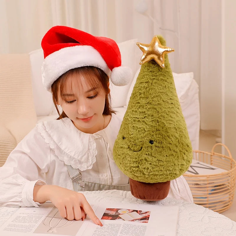 Nouveau Kawaii arbre de Noël et élan en peluche – jouet doux cerf Sika pour enfants et décoration festive