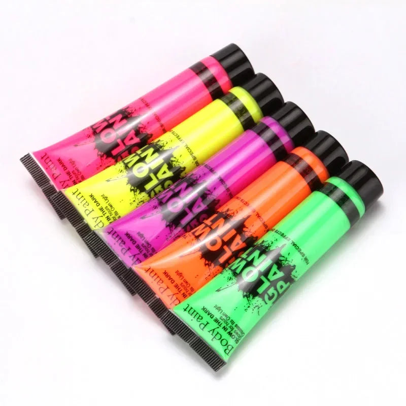 Peinture UV Body Art Enfants x5 - Maquillage Fluorescent Sécurisé