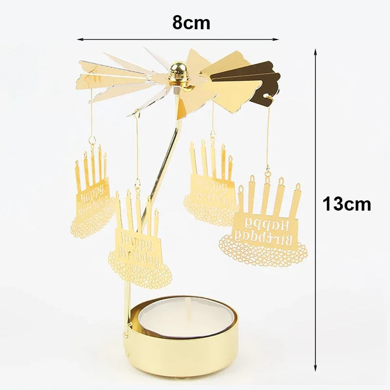 Bougeoir Rotatif Métal Chaud - Porte-Bougie Noël Mariage
