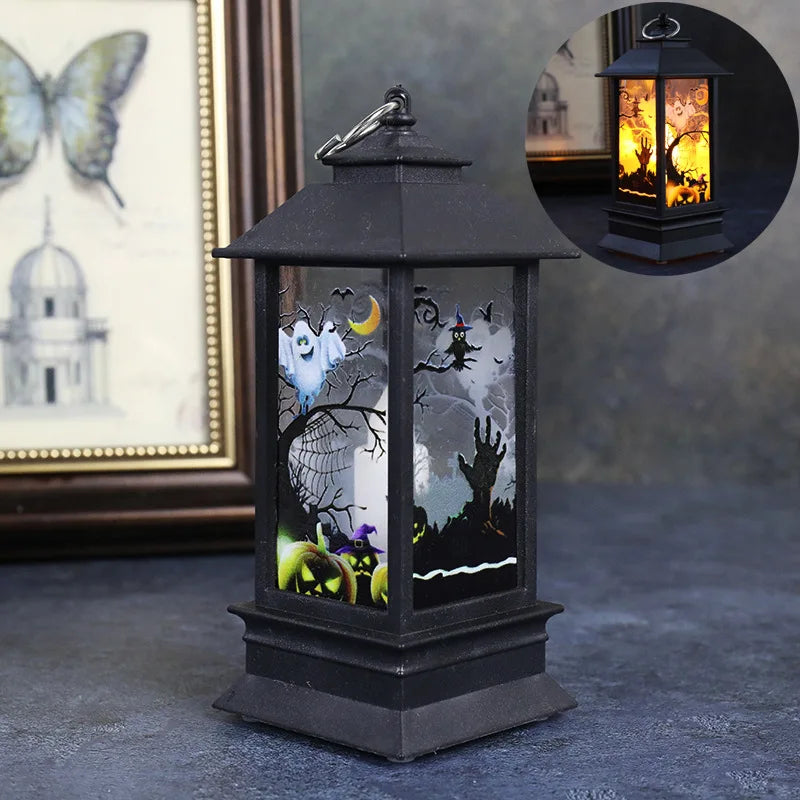 Lampe LED Halloween Sécurisée - Château Citrouille Décoratif