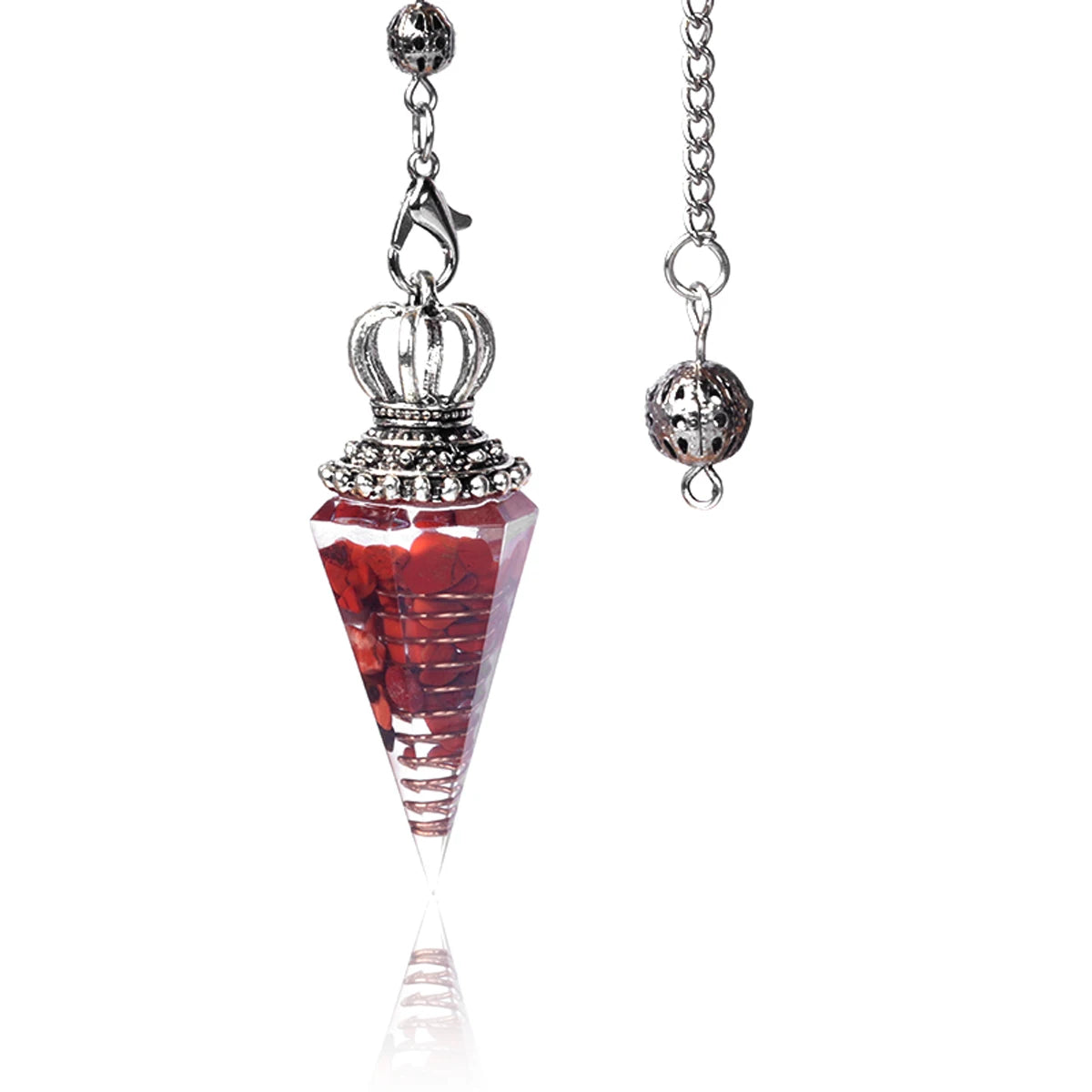 Pendule Hexagonal en Pierres Naturelles - Agate Quartz pour Radiesthésie et Équilibrage Énergétique