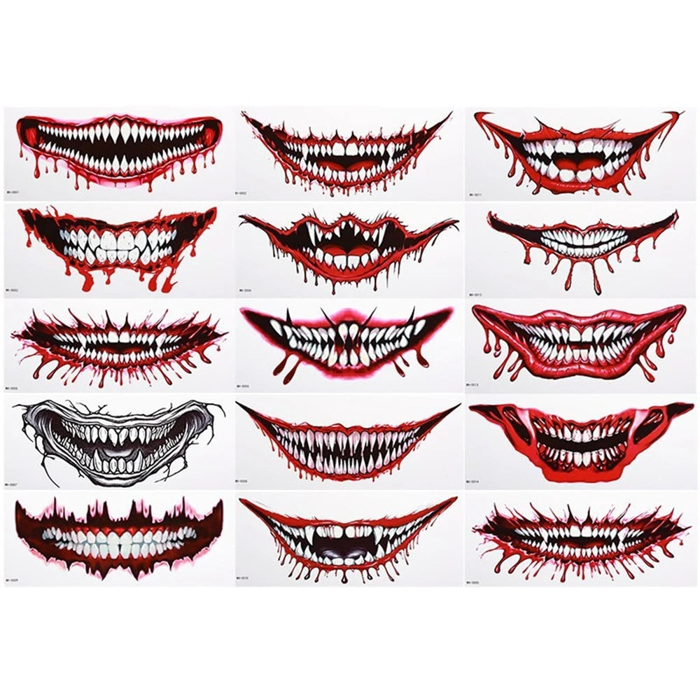 Faux Tatouages 3D Halloween - Autocollants Temporaires Effrayants