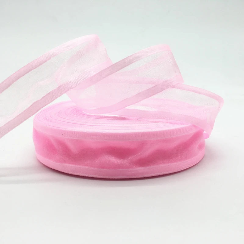 Ruban Organza Rouge Sécurisé - 5 Yards Décoration Noël Mariage