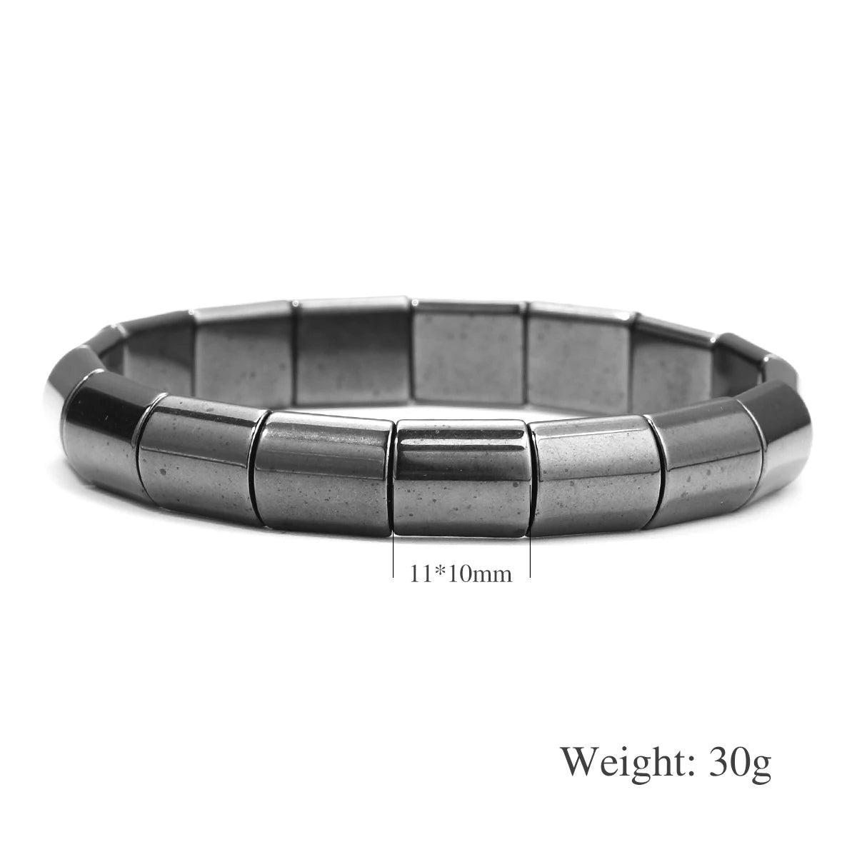 Bracelet Hématite Homme 18-19cm - Pierre Naturelle Magnétique