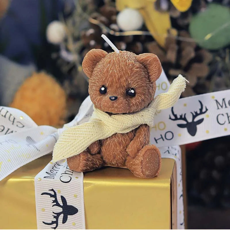 Bougie Ours de Noël Parfumée - Votre Gardien Magique des Fêtes