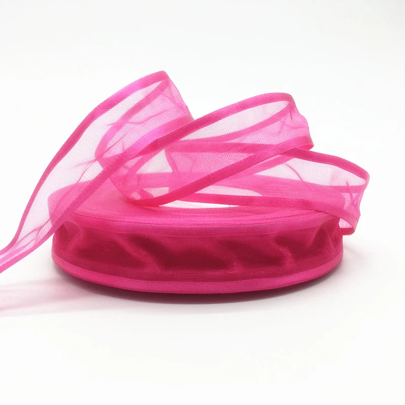 Ruban Organza Rouge Sécurisé - 5 Yards Décoration Noël Mariage