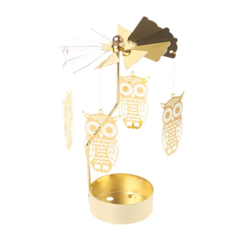 Bougeoir Rotatif Métal Chaud - Porte-Bougie Noël Mariage