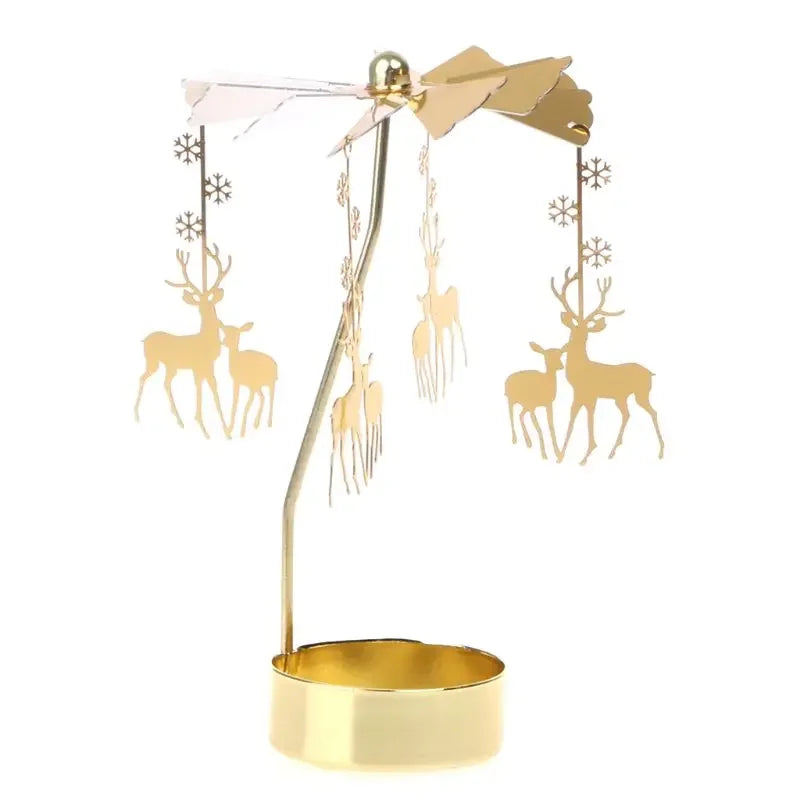 Bougeoir Rotatif Métal Chaud - Porte-Bougie Noël Mariage