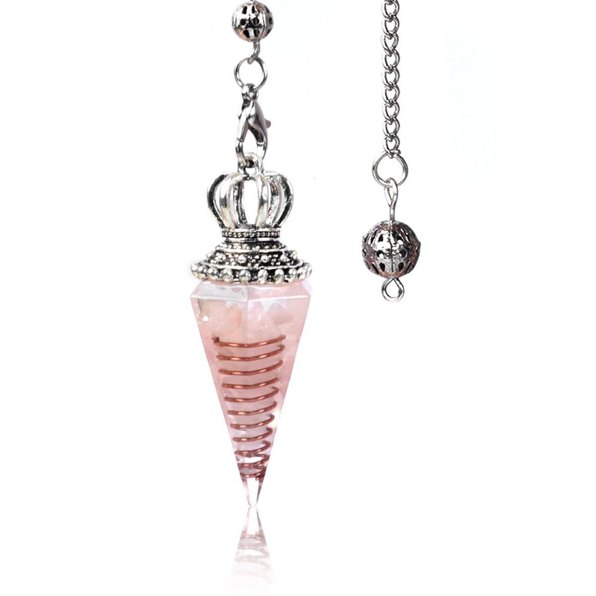 Pendule Hexagonal en Pierres Naturelles - Agate Quartz pour Radiesthésie et Équilibrage Énergétique