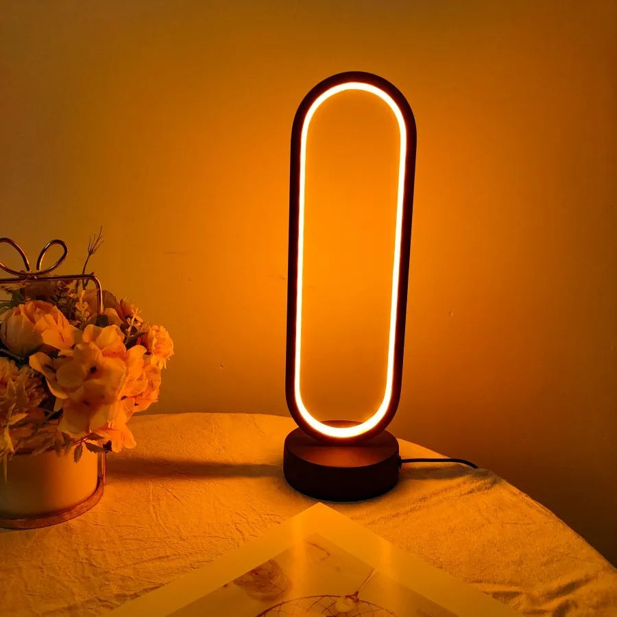 Lampe Chevet LED Anneau 3 Couleurs Gradation Tactile