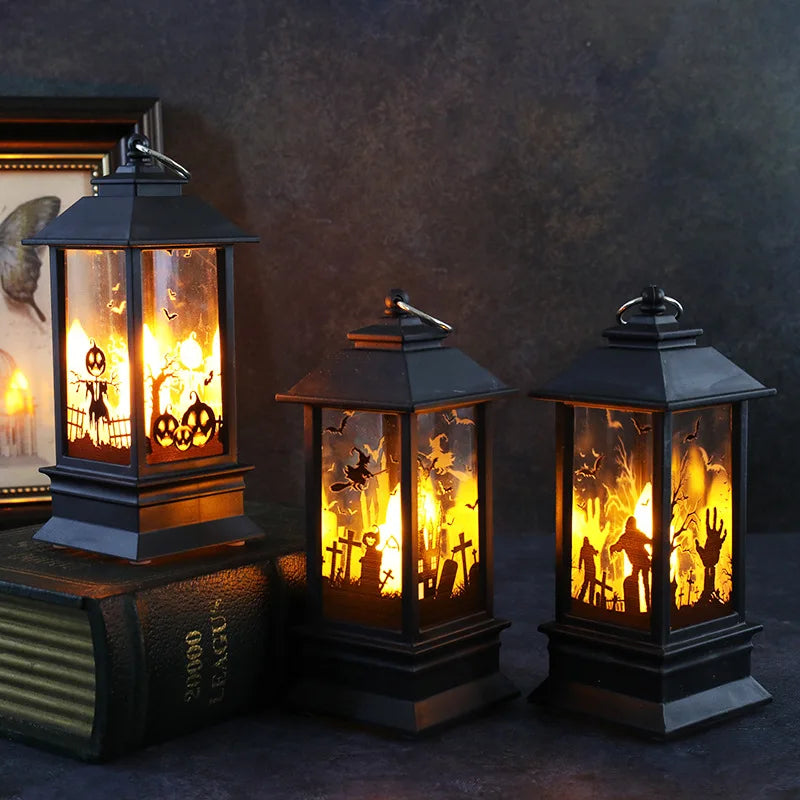 Lampe LED Halloween Sécurisée - Château Citrouille Décoratif