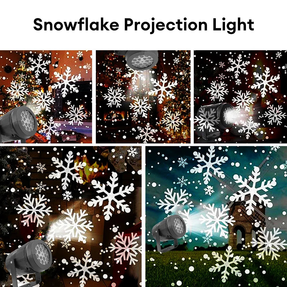 Projecteur Flocons Neige LED - Décoration Noël Extérieur
