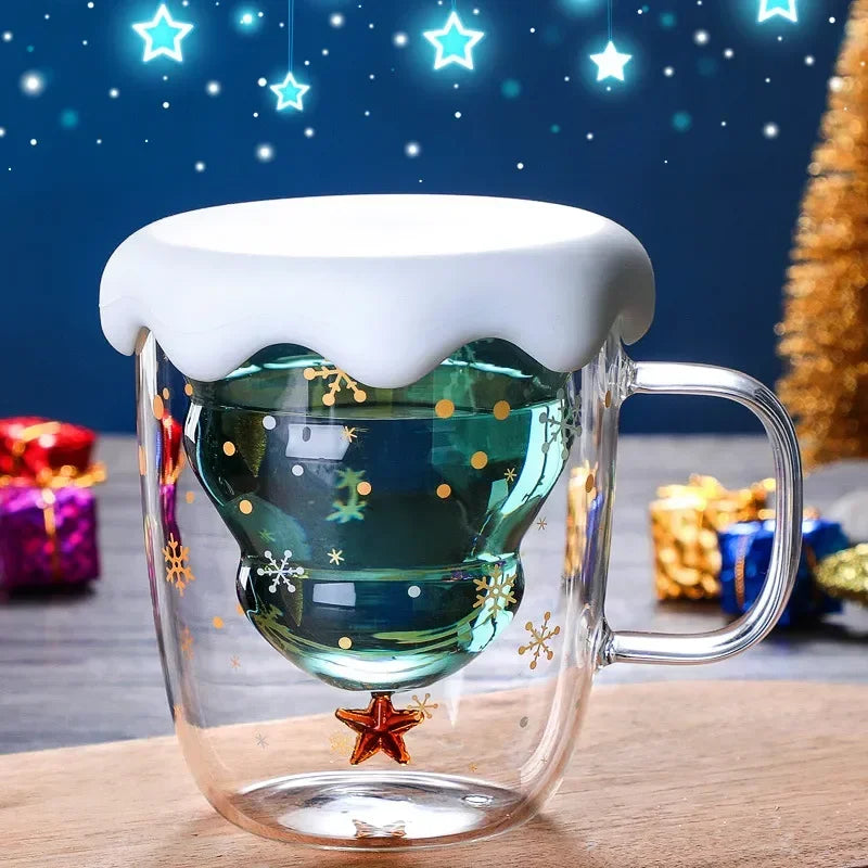 Tasse Verre Double Paroi Sapin Noël - Votre Cocon Magique Festif