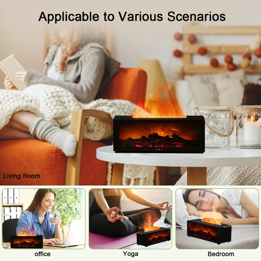 Humidificateur Flamme LED - Télécommande Arôme