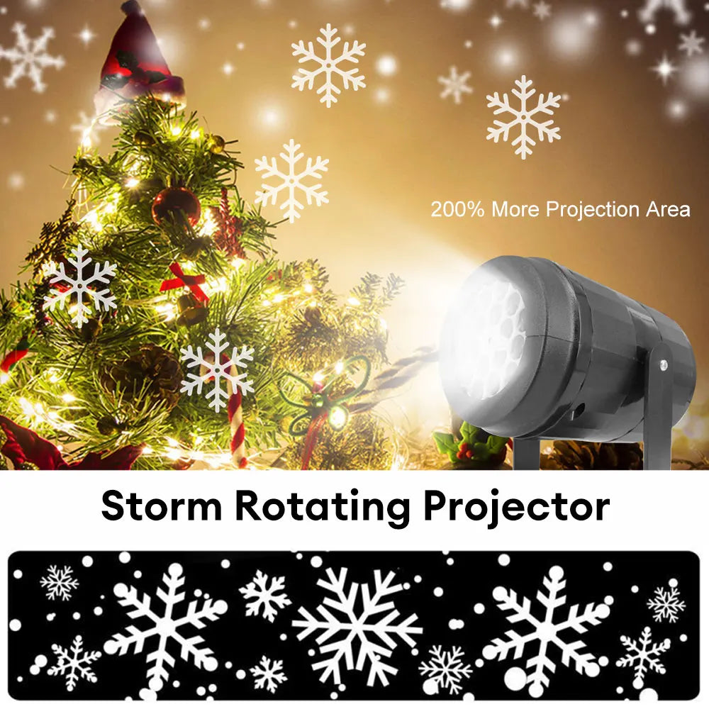 Projecteur Flocons Neige LED - Décoration Noël Extérieur