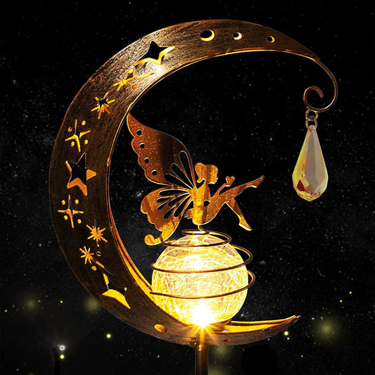 Lampe Solaire Lune Fée - Éclairage Jardin Globe Verre