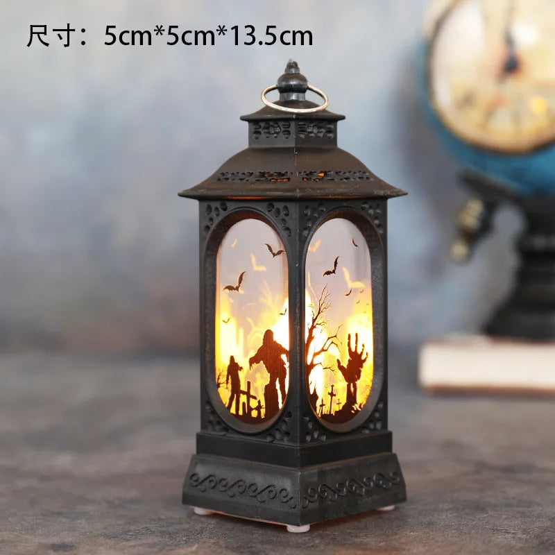 Lampe LED Halloween Sécurisée - Château Citrouille Décoratif
