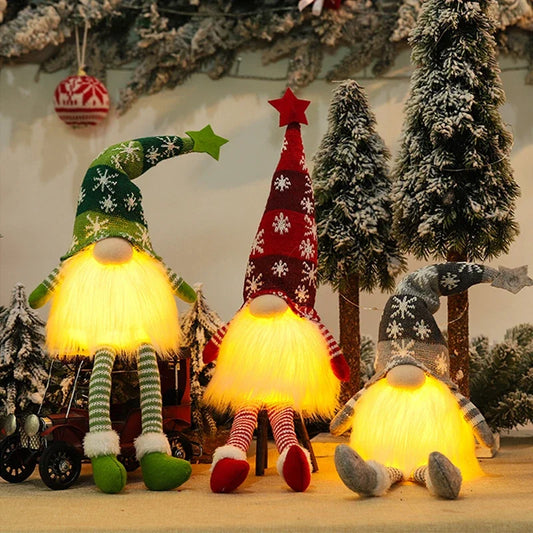 Gnome Lumineux LED Sécurisé Enfant - Ornement Noël Sans Visage