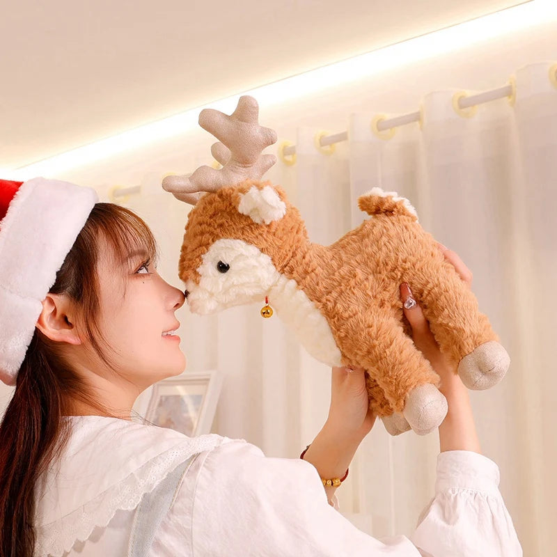Nouveau Kawaii arbre de Noël et élan en peluche – jouet doux cerf Sika pour enfants et décoration festive