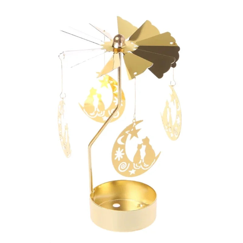Bougeoir Rotatif Métal Chaud - Porte-Bougie Noël Mariage