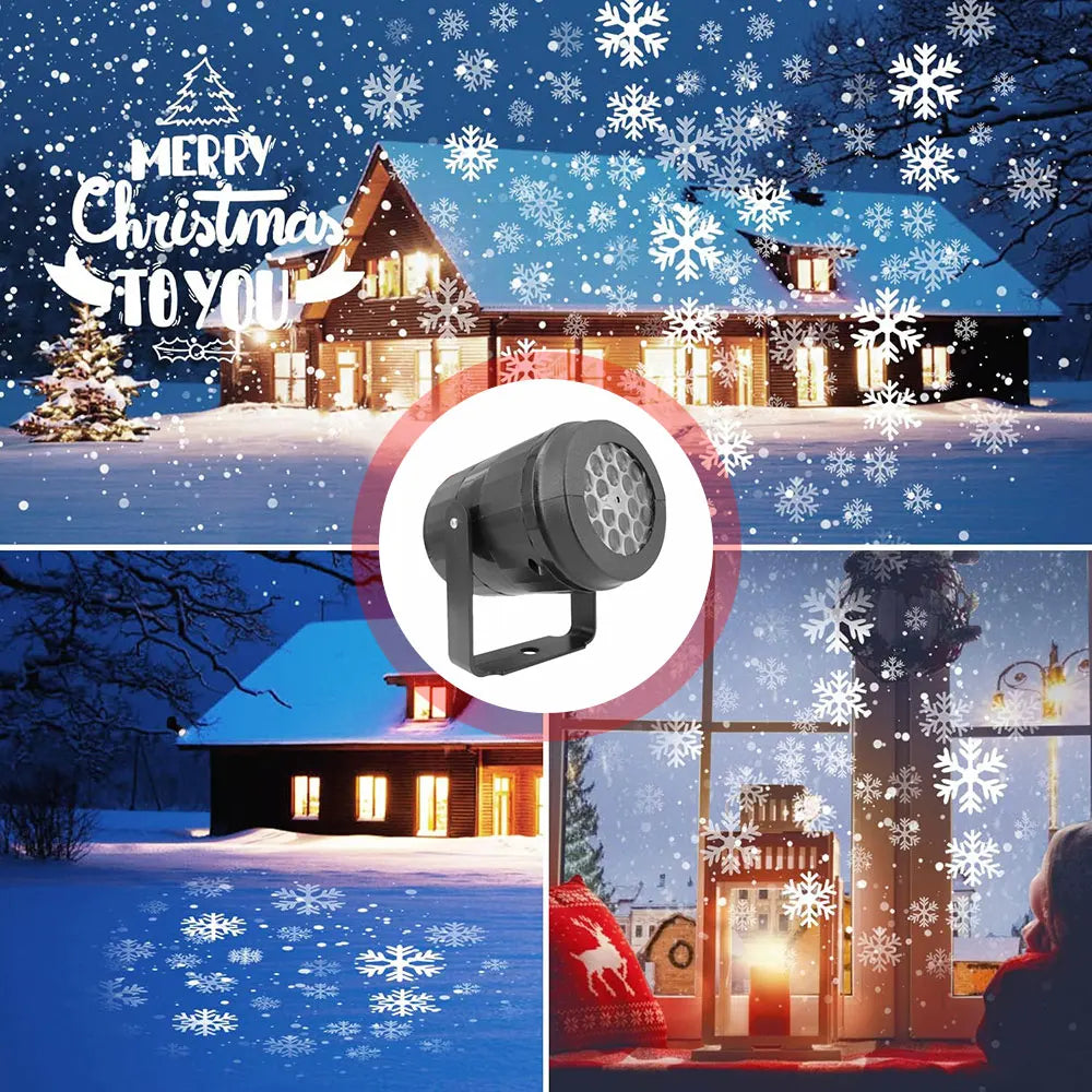 Projecteur Flocons Neige LED - Décoration Noël Extérieur