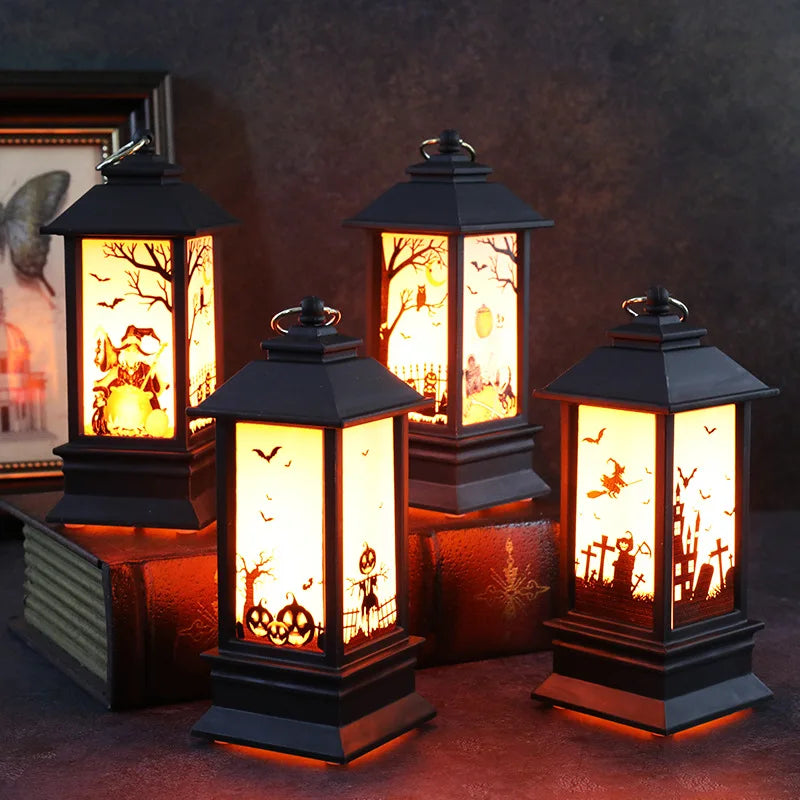 Lampe LED Halloween Sécurisée - Château Citrouille Décoratif