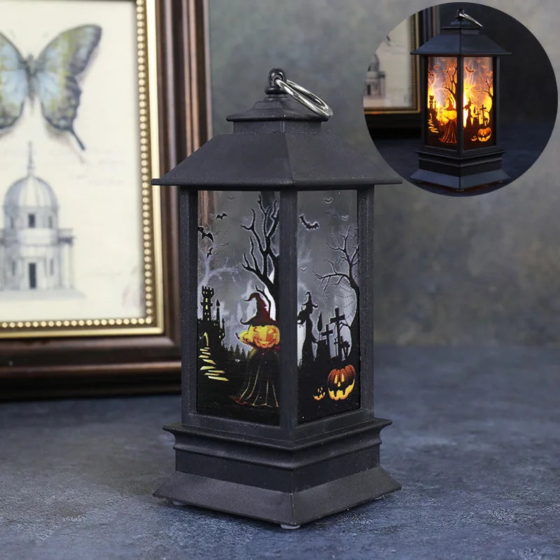 Lampe LED Halloween Sécurisée - Château Citrouille Décoratif