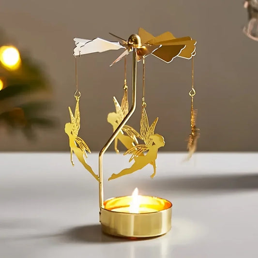 Bougeoir Rotatif Métal Chaud - Porte-Bougie Noël Mariage
