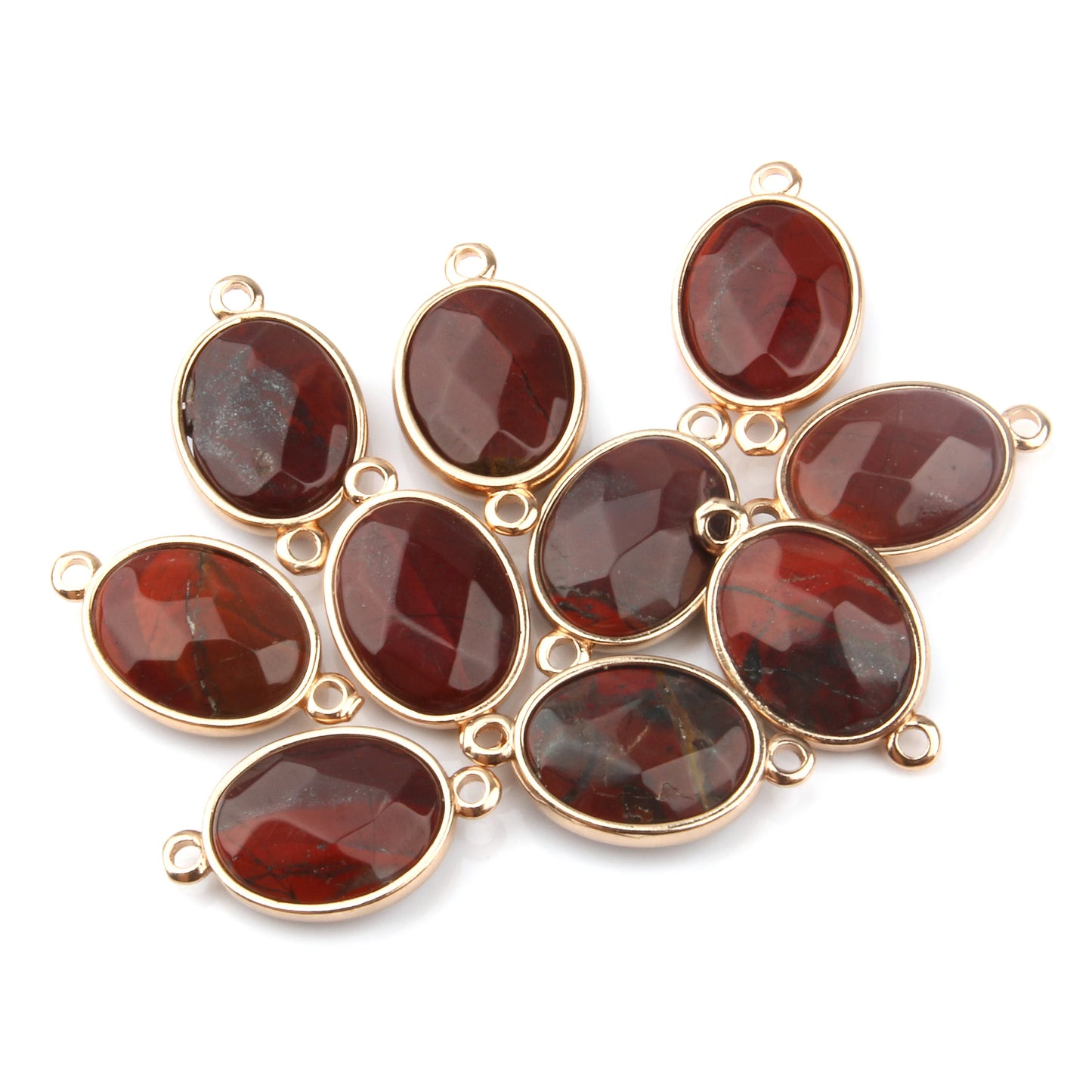 Breloque Ovale Pierre Naturelle 25x14mm - Connecteur DIY Bijoux