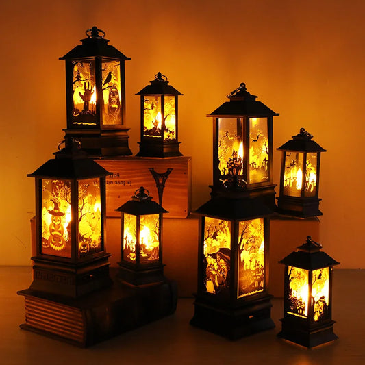 Lampe LED Halloween Sécurisée - Château Citrouille Décoratif