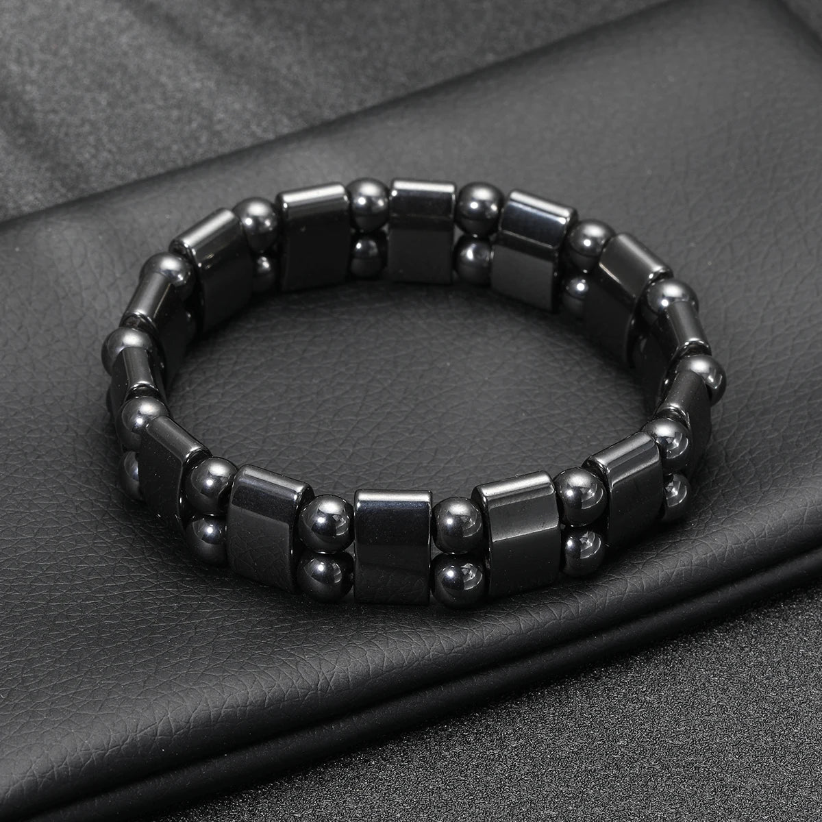 Bracelet Hématite Homme 18-19cm - Pierre Naturelle Magnétique