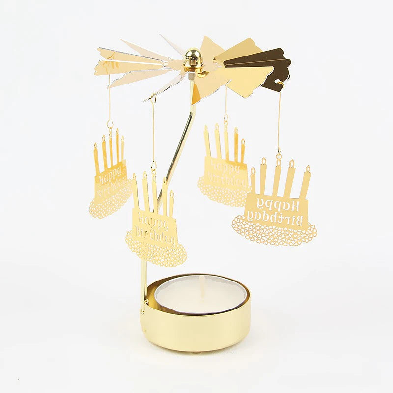 Bougeoir Rotatif Métal Chaud - Porte-Bougie Noël Mariage