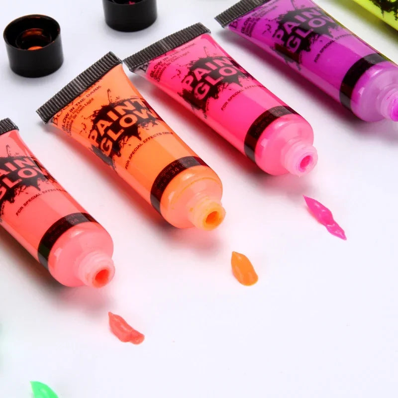 Peinture UV Body Art Enfants x5 - Maquillage Fluorescent Sécurisé