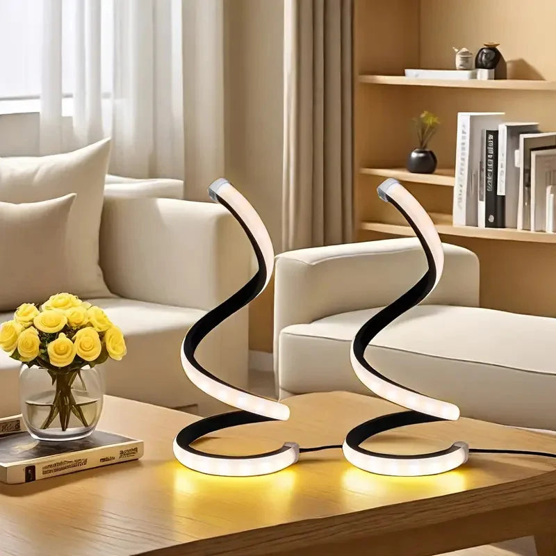 Lampe Bureau Spirale USB - Éclairage Tricolore Sans Fil