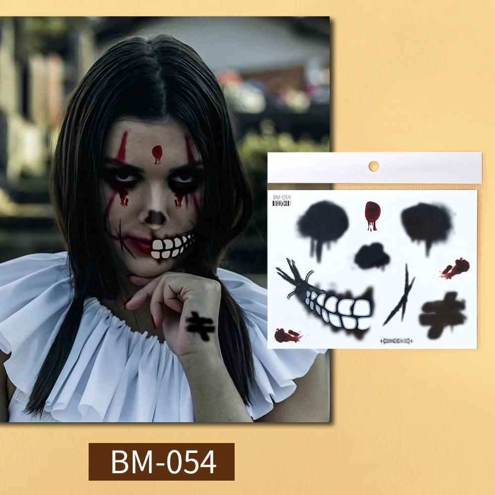 Faux Tatouages Cicatrices Halloween - Autocollants Temporaires Réalistes
