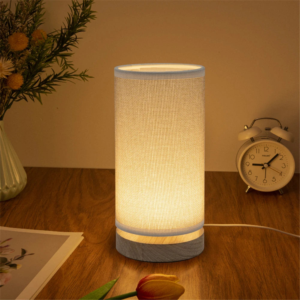 Lampe de Chevet LED Tissu Art - Design Moderne Européen & Créatif
