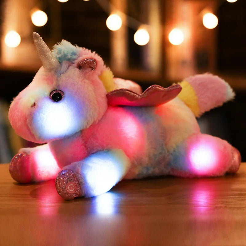 Oreiller Licorne Lumineux LED 38cm