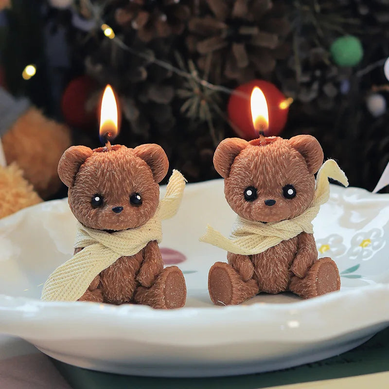 Bougie Ours de Noël Parfumée - Votre Gardien Magique des Fêtes