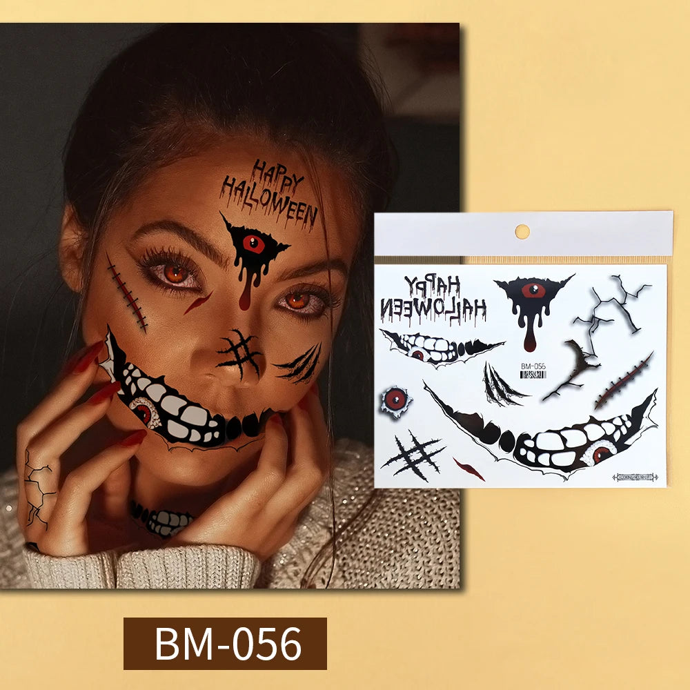 Faux Tatouages Cicatrices Halloween - Autocollants Temporaires Réalistes