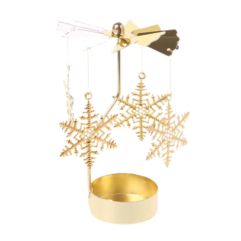 Bougeoir Rotatif Métal Chaud - Porte-Bougie Noël Mariage