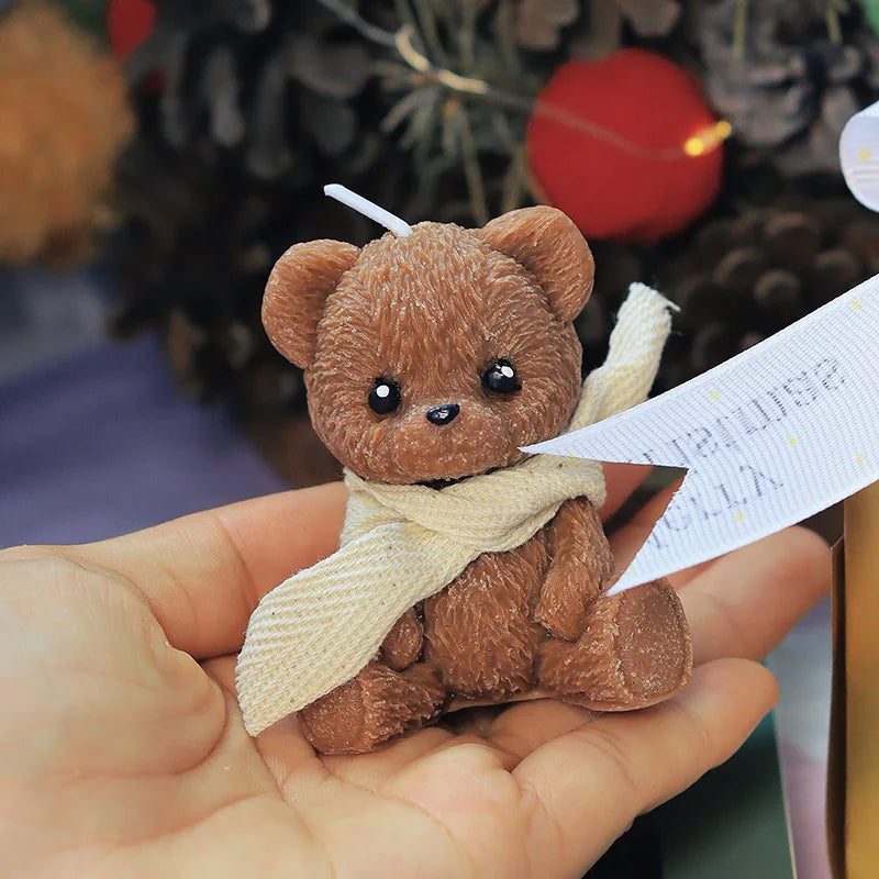 Bougie Ours de Noël Parfumée - Votre Gardien Magique des Fêtes